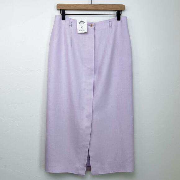 Talbots Lilac Pastel Linen Blend Midi Pencil Skirt NWOT - Picture 1 of 5